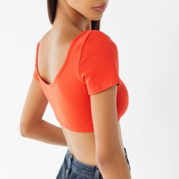 PROJECT SOCIAL T | Neon Orange Nikkita Cropped Top - Picture 1 of 4